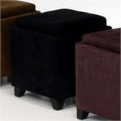 Armen Living Rainbow Micro Fiber Storage Ottoman in Black
