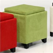 Armen Living Rainbow Micro Fiber Storage Ottoman in Green