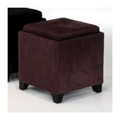 Armen Living Rainbow Micro Fiber Storage Ottoman in Eggplant