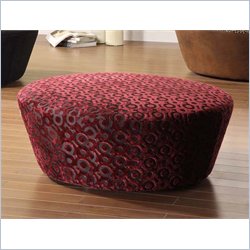 Armen Living Hostess Chenille Ottoman in Eggplant