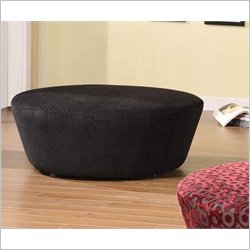 Armen Living Hostess Chenille Ottoman in Black