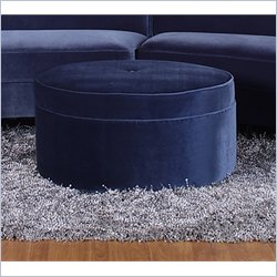 Armen Living Bel Aire Velvet Ottoman in Blue