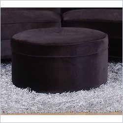 Armen Living Bel Aire Velvet Ottoman in Black
