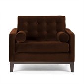 Armen Living Centennial Velvet Chair in Brown