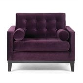 Armen Living Centennial Velvet Chair in Purple