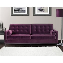 Armen Living Centennial Velvet Loveseat in Purple