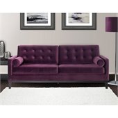 Armen Living Centennial Velvet Loveseat in Purple
