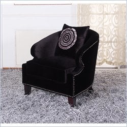 Armen Living Contessa Velvet Club Chair in Black