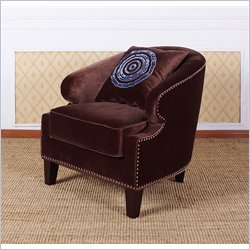 Armen Living Contessa Velvet Club Chair in Mellow Brown