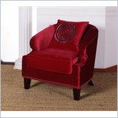 Armen Living Contessa Velvet Club Chair in Red