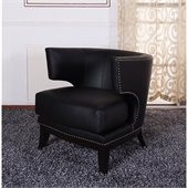 Armen Living Eclipse Vinyl Club Chair in Black