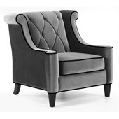 Armen Living Barrister Velvet Chair in Gray