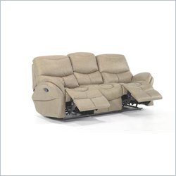 Armen Living Idaho Leather Reclining Sofa in Taupe