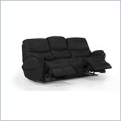 Armen Living Idaho Leather Reclining Sofa in Black
