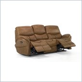 Armen Living Idaho Leather Reclining Sofa in Whiskey