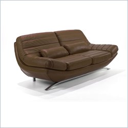 Armen Living Riviera Leather Sofa in Whiskey