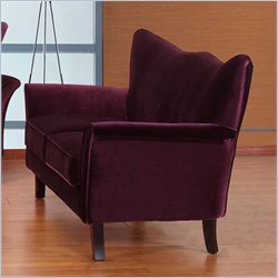 Armen Living Monarch Loveseat in Purple Velvet