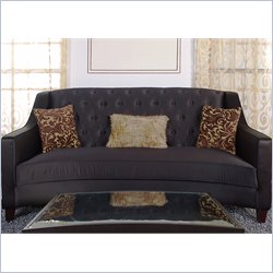 Armen Living Portico Sofa in Black Fabric