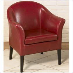 Armen Living Leather Club Chair in Red