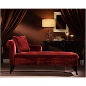 Armen Living Patterson Chenille Chaise Lounge in Maroon