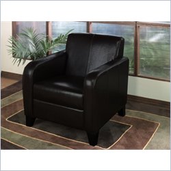 Armen Living Leather Club Chair in Black