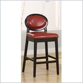 Armen Living Martini 30 Stationary Barstool in Red Leather