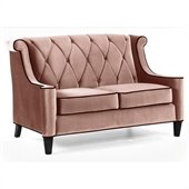 Armen Living Barrister Velvet Loveseat in Caramel