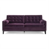 Armen Living Centennial Velvet Sofa in Purple