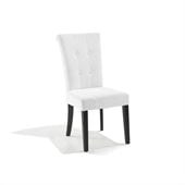 Armen Living Tuxford Tufted Fabric Side Chair in Off-White