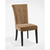 Armen Living Tuxford Tufted Fabric Side Chair in Tobacco