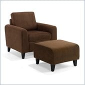 Armen Living Marietta Fabric Club Chair in Chocolate Brown