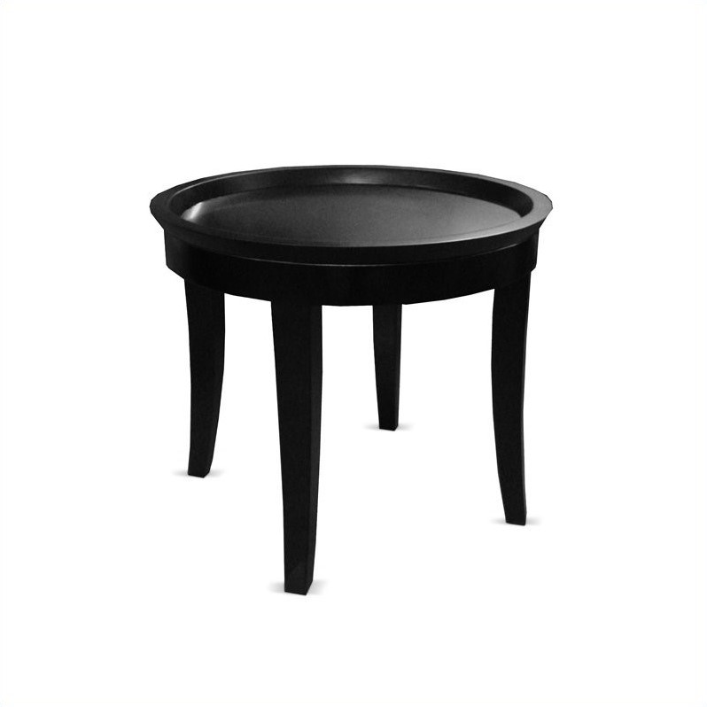 Armen Living Ashton 22 Round Occasional Table in Espresso