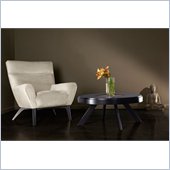 Armen Living Geode 36 Round Glass Top Table in Espresso