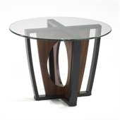 Armen Living Decca Glass Top Lamp Table in Espresso