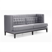 Armen Living Noho Fabric Sofa in Silver Satin