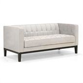 Armen Living Roxbury Tufted Fabric Loveseat in Cream