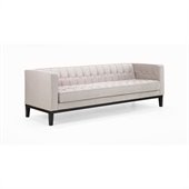 Armen Living Roxbury Tufted Fabric Sofa in Cream