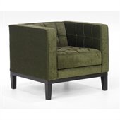 Armen Living Roxbury Tufted Fabric Arm Chair in Green