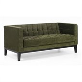 Armen Living Roxbury Tufted Fabric Loveseat in Green