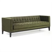 Armen Living Roxbury Tufted Fabric Sofa in Green