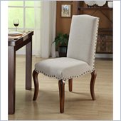 Armen Living Madeleine Vintage French Fabric Chair Set in Gray