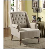 Armen Living Albert Sand Linen Fabric Chair in Gray