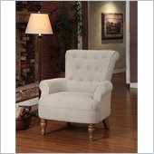 Armen Living Hudson Sand Linen Fabric Chair in Gray