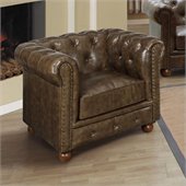 Armen Living Winston Vintage Chair in Mocha