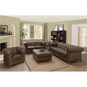 Armen Living Winston Vintage Loveseat in Mocha