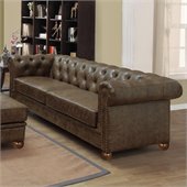 Armen Living Winston Vintage Sofa in Mocha