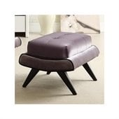 Armen Living 5th Avenue Fabric Ottoman w/ Ebony Wood Legs in Gray