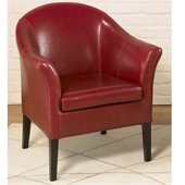 Armen Living 1404 Series Red Leather Club Chair