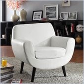 Armen Living Jetson White Vinyl Club Chair