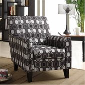 Armen Living Fiesta Gray Circles Fabric Club Chair